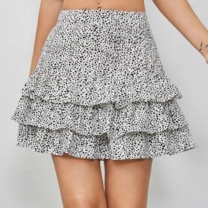 Ruffled Patterned Skirt